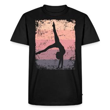 Gymnaste Gymnaste Gymnastique Rythmique Rétro - T-shirt Premium bio Homme - noir - Devant - Nico (187cm)