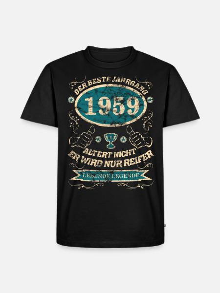 1959 der bester Jahrgang - Männer Premium Bio T-Shirt - Schwarz