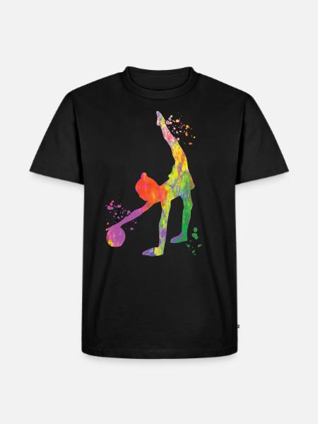 Gymnast with ball rhythmic gymnastics - Men's Premium Organic T-Shirt - black
