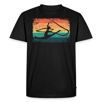 Gymnaste Gymnaste Gymnastique Rythmique Rétro - T-shirt Premium bio Homme - noir - Devant - Nico (187cm)