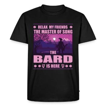 Barde, maître des chansons, dessin de stylo et de papier - T-shirt Premium bio Homme - noir - Devant - Nico (187cm)