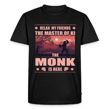 Monk, le maître du Ki, Jeux de rôle - T-shirt Premium bio Homme - noir - Devant - Nico (187cm)