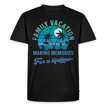 Vacances d’été en famille Créer des souvenirs - T-shirt Premium bio Homme - noir - Devant - Nico (187cm)