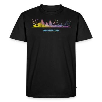 Amsterdam Skyline Amsterdam - T-shirt Premium bio Homme - noir - Devant - Nico (187cm)