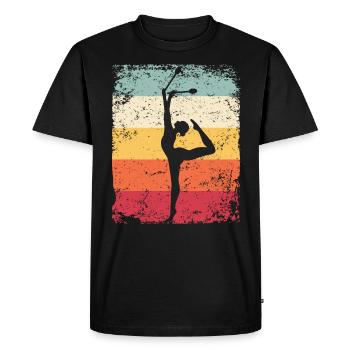Gymnast Legs Gymnastique Rythmique Rétro - T-shirt Premium bio Homme - noir - Devant - Nico (187cm)