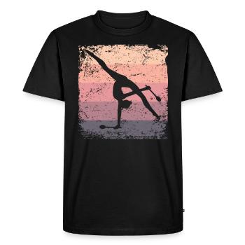 Gymnast Legs Gymnastique Rythmique Rétro - T-shirt Premium bio Homme - noir - Devant - Nico (187cm)