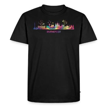 Budapester Skyline Budapest - T-shirt Premium bio Homme - noir - Devant - Nico (187cm)