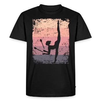 Gymnast Legs Gymnastique Rythmique Rétro - T-shirt Premium bio Homme - noir - Devant - Nico (187cm)
