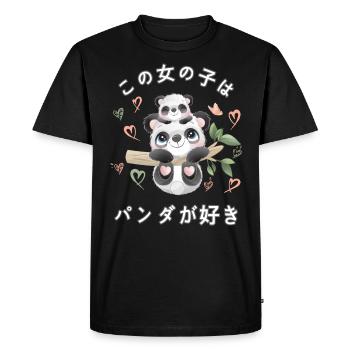 Panda Love Mama Panda Bear - Men's Premium Organic T-Shirt - black - Front - Nico (187cm)