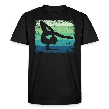 Gymnaste Gymnaste Gymnastique Rythmique Rétro - T-shirt Premium bio Homme - noir - Devant - Nico (187cm)