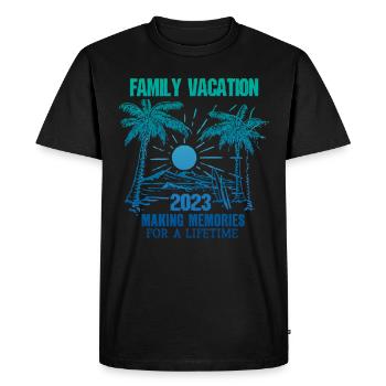 Vacances d’été en famille Créer des souvenirs - T-shirt Premium bio Homme - noir - Devant - Nico (187cm)