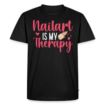 Nail art est ma technicienne ongulaire thérapeutique - T-shirt Premium bio Homme - noir - Devant - Nico (187cm)