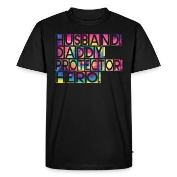 Mari Papa Protecteur Héros Fête des pères - T-shirt Premium bio Homme - noir - Devant - Nico (187cm)