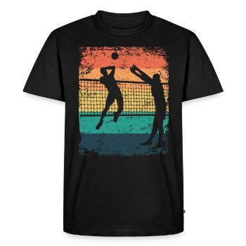 Volleyball Player Retro Beach Volleyball - Men's Premium Organic T-Shirt - black - Front - Nico (187cm)