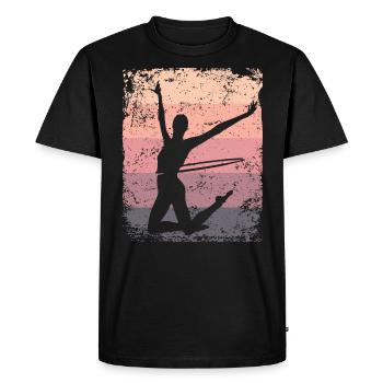 Gymnaste Gymnastique Rétro Rythmique Mature - T-shirt Premium bio Homme - noir - Devant - Nico (187cm)