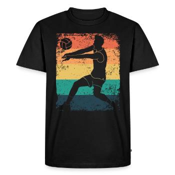 Volleyball Joueur Retro Beach Volleyball - T-shirt Premium bio Homme - noir - Devant - Nico (187cm)