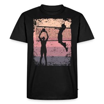 Volleyball Joueur Retro Beach Volleyball - T-shirt Premium bio Homme - noir - Devant - Nico (187cm)