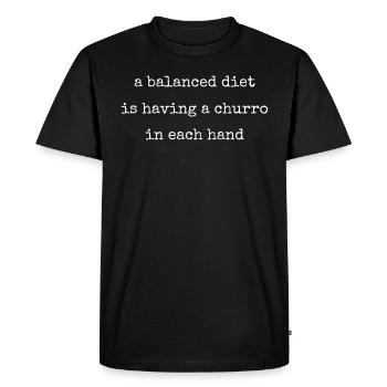 A balanced diet is a churro - Men's Premium Organic T-Shirt - black - Front - Nico (187cm)