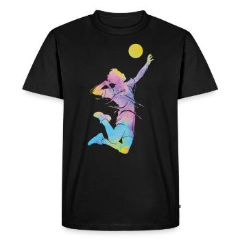 Volleyballspieler Kinder Beachvolleyball - Männer Premium Bio T-Shirt - Schwarz - Vorne - Nico (187cm)