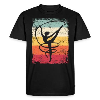 Gymnaste Gymnaste Gymnastique Rythmique Rétro - T-shirt Premium bio Homme - noir - Devant - Nico (187cm)