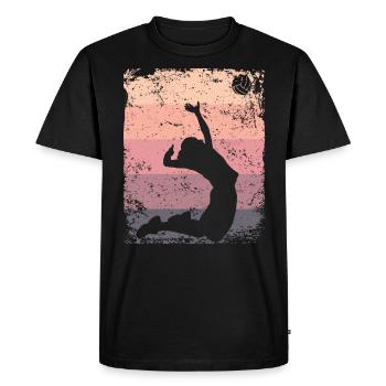 Volleyball Player Retro Beach Volleyball - Men's Premium Organic T-Shirt - black - Front - Nico (187cm)