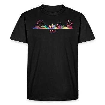 Roman skyline Rome - Men's Premium Organic T-Shirt - black - Front - Nico (187cm)