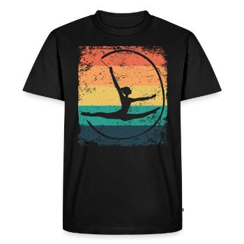 Gymnaste Gymnaste Gymnastique Rythmique Rétro - T-shirt Premium bio Homme - noir - Devant - Nico (187cm)