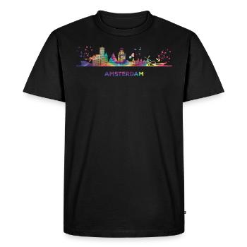 Amsterdam Skyline Amsterdam - T-shirt Premium bio Homme - noir - Devant - Nico (187cm)