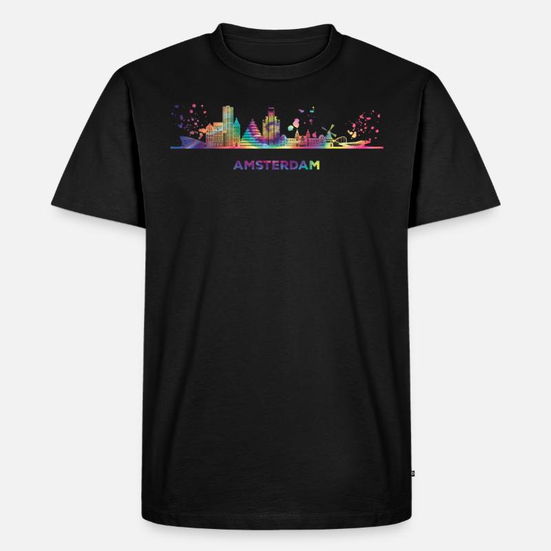 Amsterdam Skyline Amsterdam - Männer Premium Bio T-Shirt - Schwarz