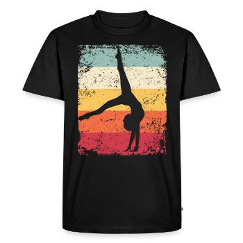 Gymnaste Gymnaste Gymnastique Rythmique Rétro - T-shirt Premium bio Homme - noir - Devant - Nico (187cm)