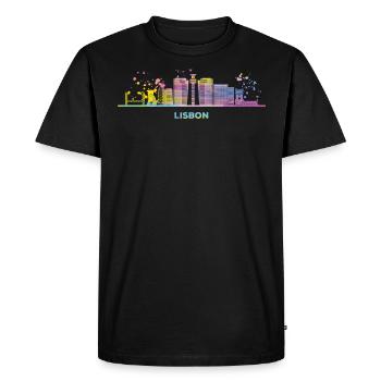 Lisbonne Skyline Lisbonne - T-shirt Premium bio Homme - noir - Devant - Nico (187cm)