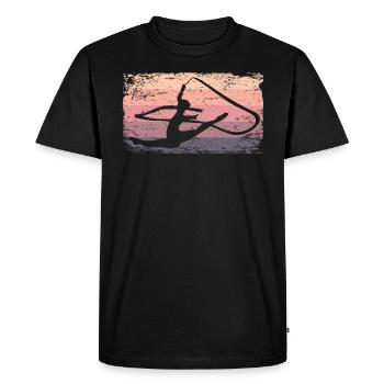 Gymnaste Gymnaste Gymnastique Rythmique Rétro - T-shirt Premium bio Homme - noir - Devant - Nico (187cm)