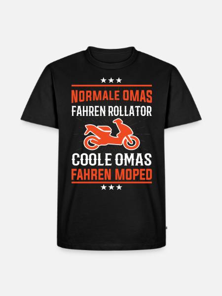 Coole Omas fahren Moped Design - Männer Premium Bio T-Shirt - Schwarz