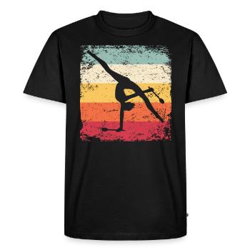 Gymnast Legs Gymnastique Rythmique Rétro - T-shirt Premium bio Homme - noir - Devant - Nico (187cm)