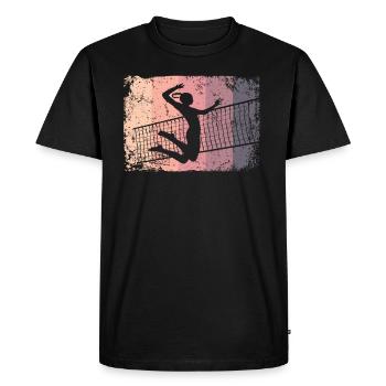 Volleyball Player Retro Beach Volleyball - Men's Premium Organic T-Shirt - black - Front - Nico (187cm)