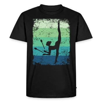Gymnast Legs Gymnastique Rythmique Rétro - T-shirt Premium bio Homme - noir - Devant - Nico (187cm)
