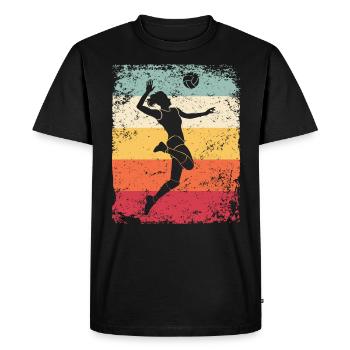 Volleyball Joueur Retro Beach Volleyball - T-shirt Premium bio Homme - noir - Devant - Nico (187cm)