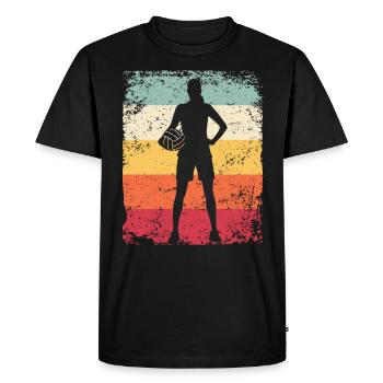 Volleyball Player Retro Beach Volleyball - Men's Premium Organic T-Shirt - black - Front - Nico (187cm)