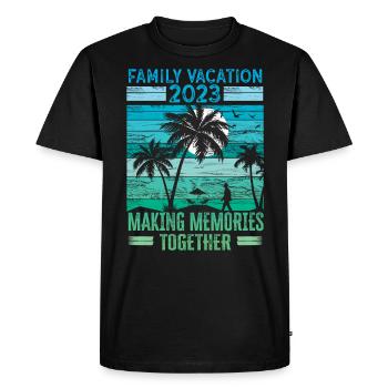 Vacances d’été en famille Créer des souvenirs - T-shirt Premium bio Homme - noir - Devant - Nico (187cm)