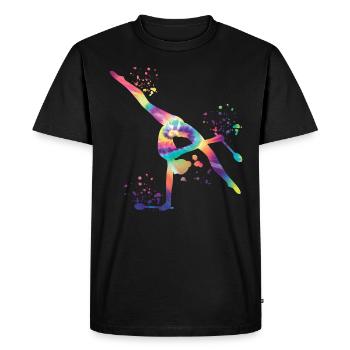 Gymnast with clubs Rhythmic gymnastics - Men's Premium Organic T-Shirt - black - Front - Nico (187cm)