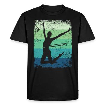 Gymnaste Gymnastique Rétro Rythmique Mature - T-shirt Premium bio Homme - noir - Devant - Nico (187cm)