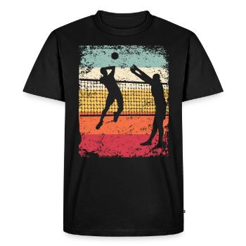 Volleyball Player Retro Beach Volleyball - Men's Premium Organic T-Shirt - black - Front - Nico (187cm)