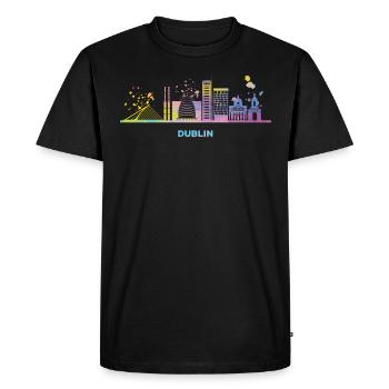 Dublin Skyline Dublin - T-shirt Premium bio Homme - noir - Devant - Nico (187cm)