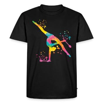 Gymnast with clubs Rhythmic gymnastics - Men's Premium Organic T-Shirt - black - Front - Nico (187cm)