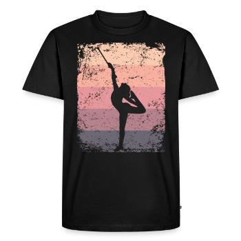 Gymnaste Baton Gymnastique Rythmique Rétro - T-shirt Premium bio Homme - noir - Devant - Nico (187cm)