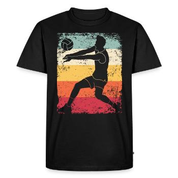 Volleyball Player Retro Beach Volleyball - Men's Premium Organic T-Shirt - black - Front - Nico (187cm)