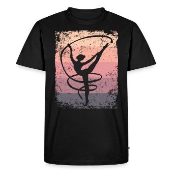 Gymnaste Gymnaste Gymnastique Rythmique Rétro - T-shirt Premium bio Homme - noir - Devant - Nico (187cm)