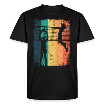 Volleyball Joueur Retro Beach Volleyball - T-shirt Premium bio Homme - noir - Devant - Nico (187cm)