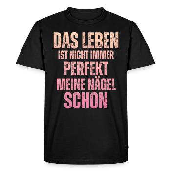 La vie n’est pas toujours parfaite Concepteur d’ongles - T-shirt Premium bio Homme - noir - Devant - Nico (187cm)