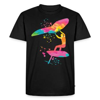 Wing Foil Wingsurfing Man Foil Wing - T-shirt Premium bio Homme - noir - Devant - Nico (187cm)